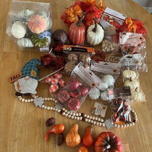 Fall Thanksgiving Decoration & Crafting Lot - Over 90 Pieces Included